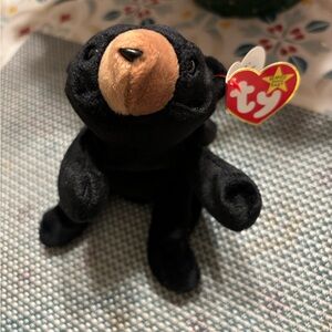 Ty Blackie Beanie Baby Bear Plush Toy, Retired with Tag Errors
